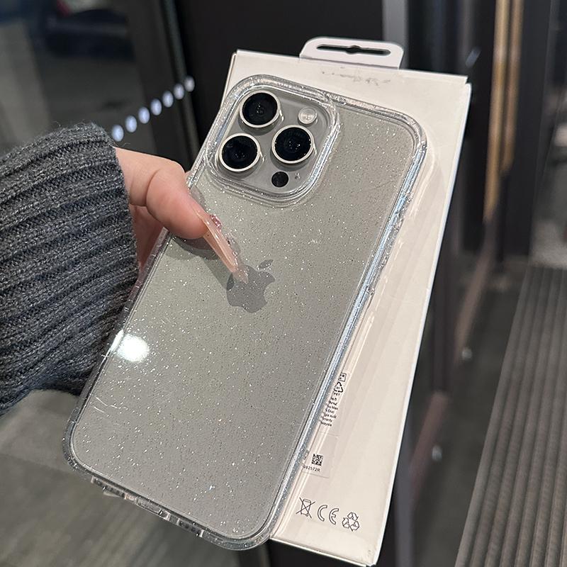 Luxury Bling Glitter Silicone Case For iPhone 15 14 Plus 13 11 12 Mini Pro Max X XS Max XR 7 8 Transparent Soft TPU Cover Funda