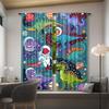 Set Of 2 Cartoon Dinosaur Space Adventure Curtains Polyester Drapes Bedroom Living Room Study Machine Blackout Made Window Treatment