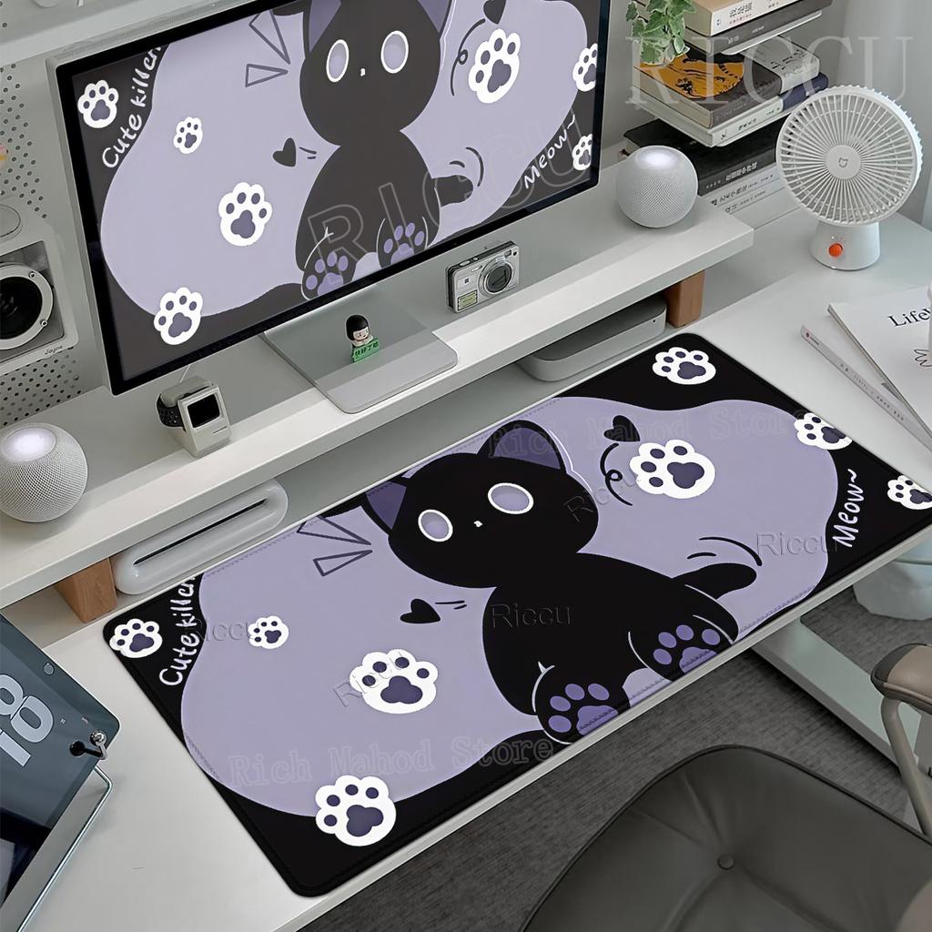 Cute Cat Style Large Mouse Pads Rubber Locking Edge Table Pads Gaming Desk Carpet Gamer Offices Desk Accessories Anti-slip Mats