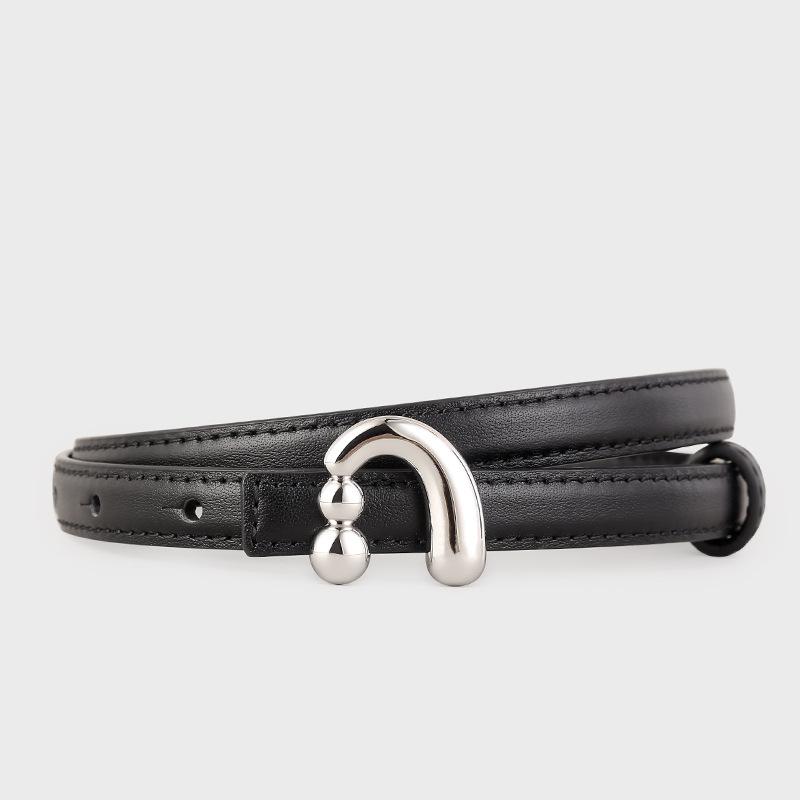Women S Genuine Leather Thin Belt For Pants Fashion Versatile