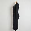 Fall and Winter New Arrival Black V-neck Long Sleeve Knitting Dress Female Silm Slim Looking Stretchy Underwear Mid Length Long Length Bodycon Dress