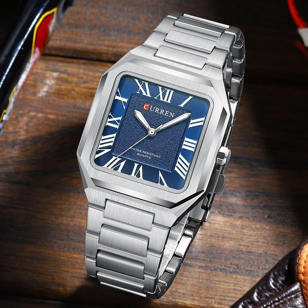 CURREN 8482 Men's Waterproof Quartz Wristwatch with Steel Band - Simple Casual Design