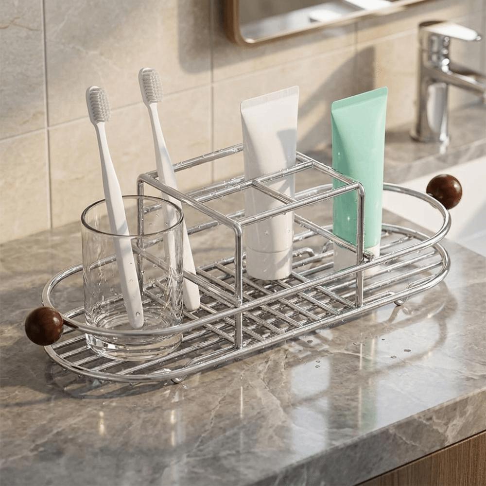 Waterproof Toothbrush Holder Stainless Steel Cutlery Storage Rack for Bathroom