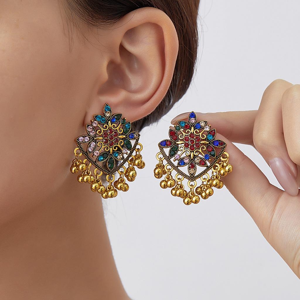 

Vintage Earrings Ethnic Antique Gold Earrings Boho Earrings Hollow For Ethnic Fashion Women Gift