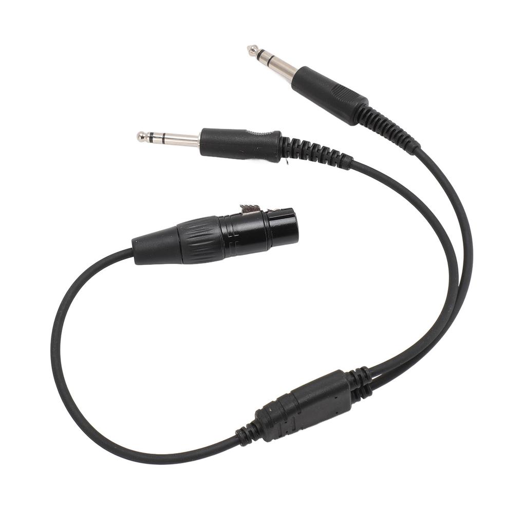 5 Pin XLR to GA Dual Plug Y Splitter Headphone Adapter for Airbus XLR 5 Pin Female to GA Dual Male Plug Aviation