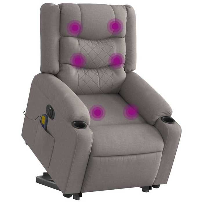 VidaXL Fauteuil inclinable de massage électrique Taupe Tissu 3310286