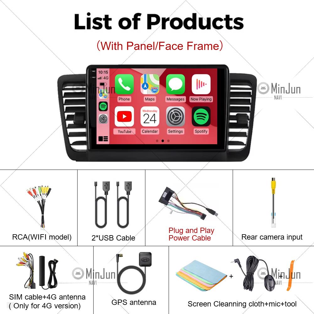 Android 14 Carplay Auto For Subaru Outback 3 Legacy 4 2004 - 2009 Car Radio Multimedia Video Player GPS Navigation No 2Din DVD