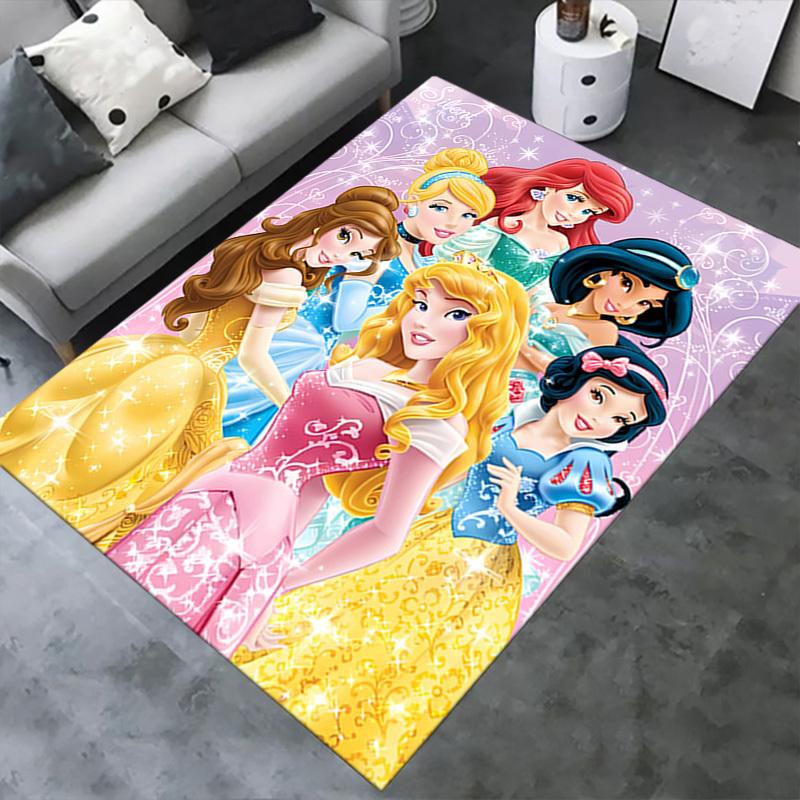 Office Carpet, Under Chair Rug, Gift for Home Decor, Disney Princess Collection, Sparkling Stars Background, Perfect for Room or Pla