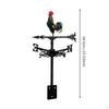 Weathercock Weathervane Wrought Iron Metal Weather Resistant Roof Mount Wind Indicator