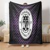 Toul-ouse Crest Design Flannel Blanket, Soft Polyester, Modern Design, All-Season for Camping, Travel, Gifts for Holidays or Birthdays