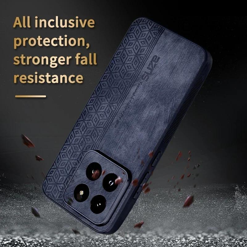 Luxury Leather Phone Case for Xiaomi 14 Ultra 13 Pro Shockproof Bumper Coque Back Cover for Xiaomi 14Pro Note 13 Ultra 13