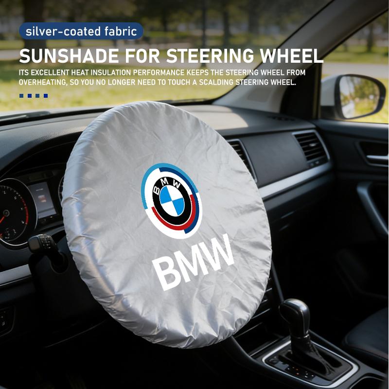 SCKS3 Car Steering Wheel Sun Block Silver Coated Cloth Sun Shade Cover For BMW M E87 E30 E46 E28 E39 F18 F35 G03 F10 E93 F20