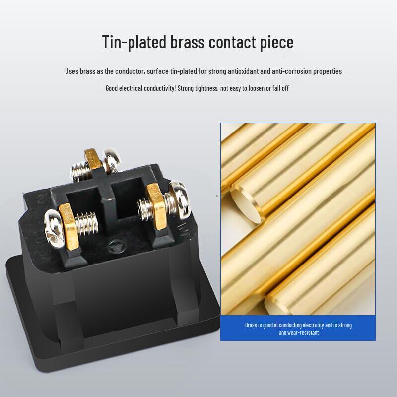 10A 250V Three-Pin Male Plug Socket with Screw Terminals for High-Pressure and Rice Cookers