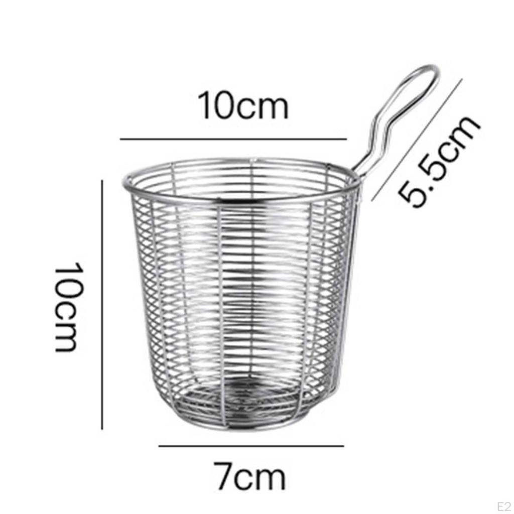 Drain Basket Deep Fryer Strainer Food Round Mesh for Barbecue Clip