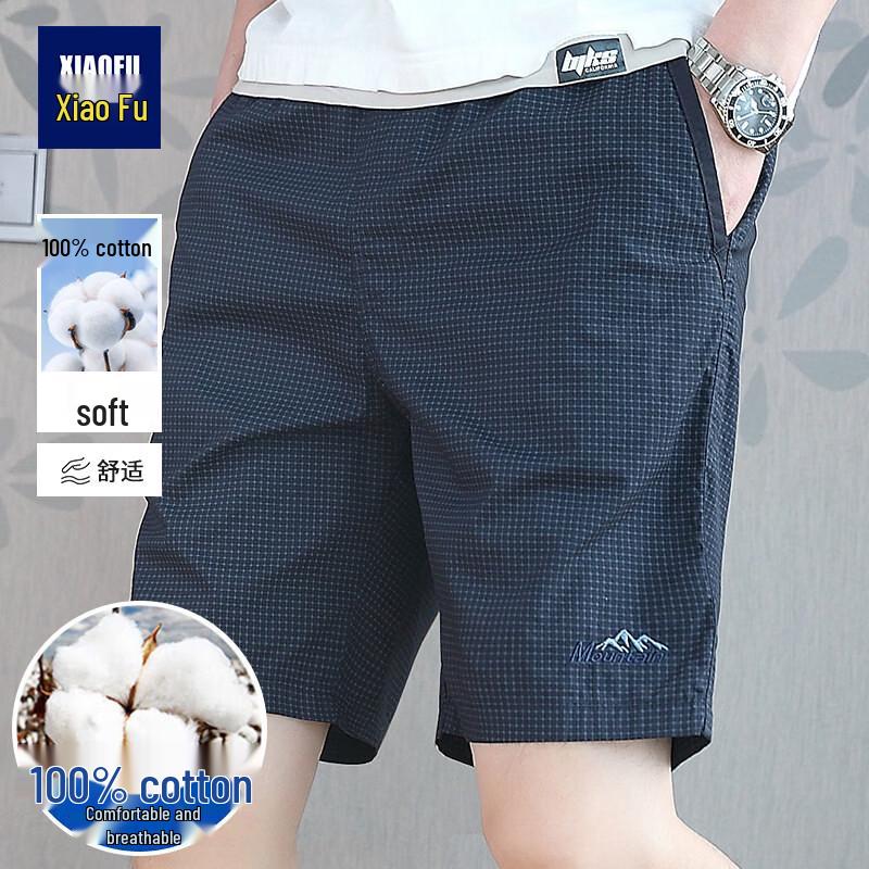 Xiaofu Men s Pure Cotton Loose Fit Casual Capri Shorts XL