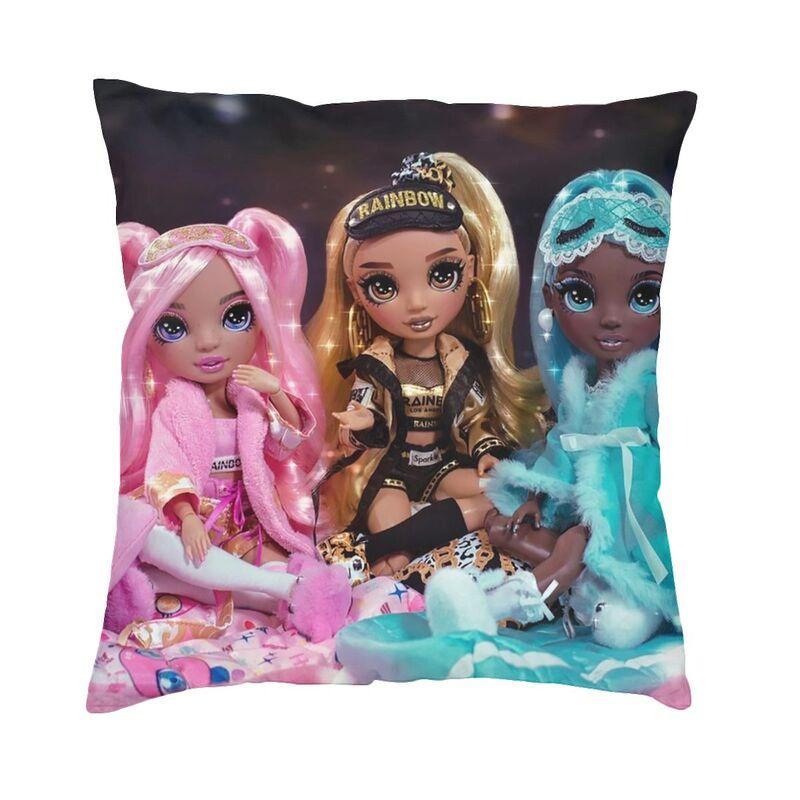 Luxury Rainbow High Slumber Party Dolls Sofa Cushion Cover Polyester Throw Pillow Case Home Decorative Pillowcase