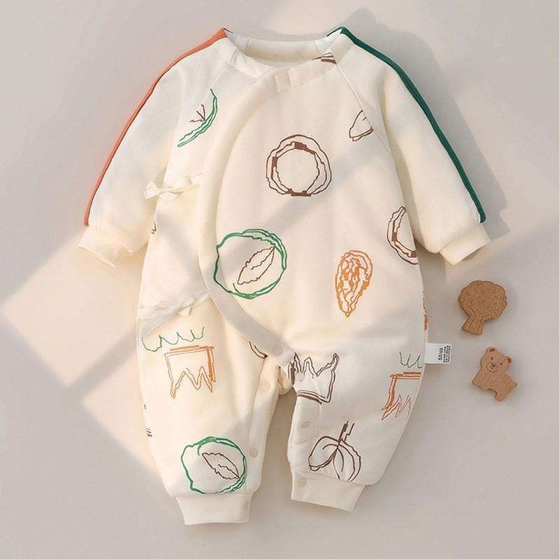 Baby Boy Girl Winter Thick Cotton Hanbok With Slipon Closure For Newborns