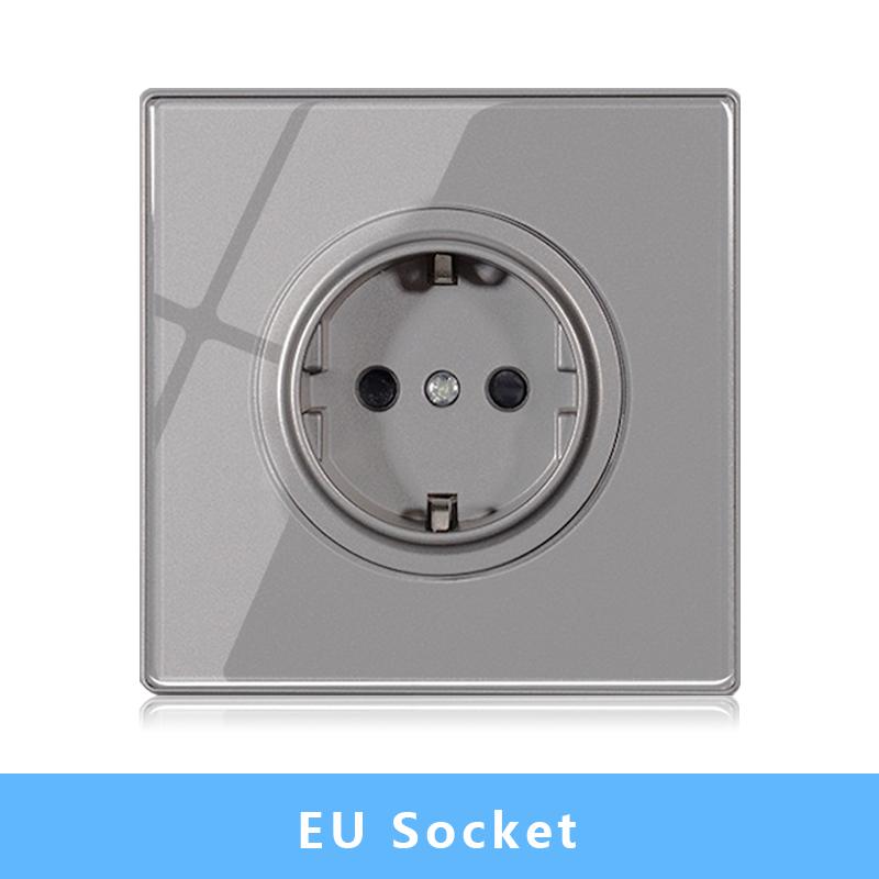 Nástěnný vypínačový panel LED indikátor UK EU FR Univerzální USB Elektrická zásuvka Klavírní klávesy Samoresetovací nástěnné vypínače TV Počítač