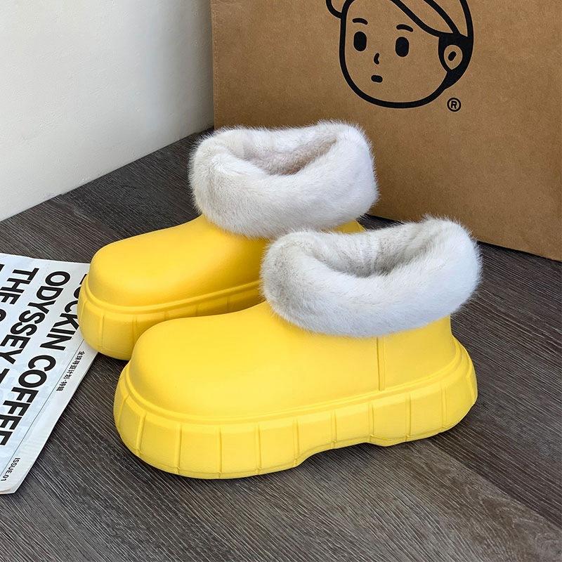 Fashion Shevalues Waterproof Winter Boots For Women Fashion Furry Shoes For Home Cozy Plush Shoes Thick Sole Light Cotton Slippers 2025