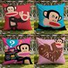 Cartoon P-Paul Frank Monkey Cushion Cover Home & Car Dual-Scene Pillow Cover: Reversible for Premium Comfort