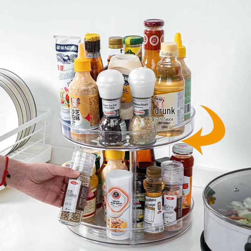 Rotating Kitchen Organizer: Spice & Makeup Storage Turntable