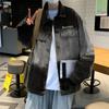 Retro Gradual Change Denim Jacket Men's Autumn and Winter Trendy High Street Ruffian Handsome Loose Casual Tooling Jacket