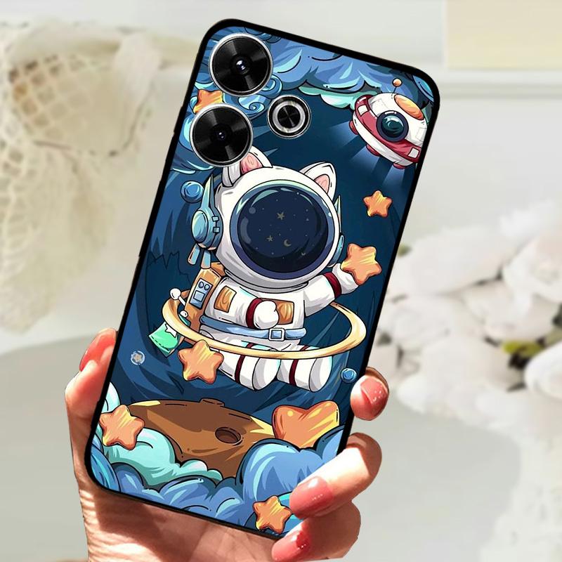 For Xiaomi Redmi 13 Case Fashion Painting Matte Cover Soft Silicone TPU Phone Case For Xiaomi Poco M6 4G Shockproof Shell Fundas