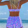 1011 Costume da Bagno Intero da Donna Stile Canotta Divisa Set Costume da Bagno Canotta a Spalline Stampata Bikini Diviso