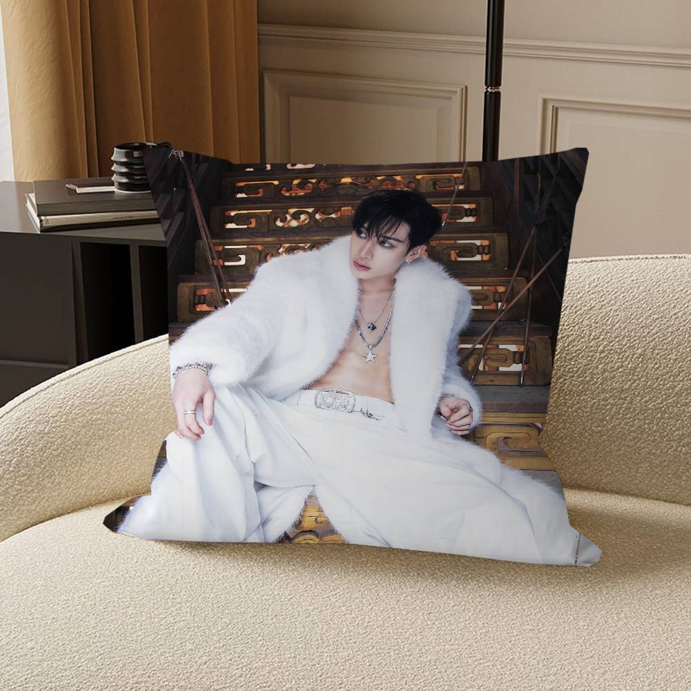 Bang Chan Kissenbezug Auto Wurfkissenbezug für Sofa Auto Weihnachtsgeschenk 40x40cm 45x45cm