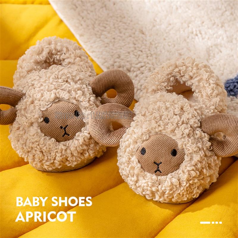 Children Winter Soft Plush Fluffy Slippers Home Kids Girls Boys Flat Warm Room Cute House Fur Slippers Toddler Indoor Shoes