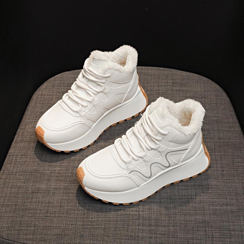 Women's Soft Elastic Thick Sole Winter Warm Cold Padded Snow Boots Non-slip Wear Outdoor Leisure High-top Sneakers Cotton Boots