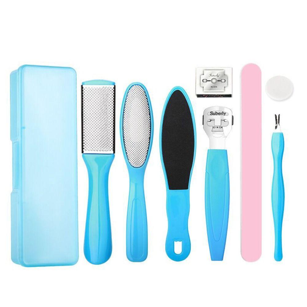 8/10Pcs Stainless Steel Pedicure Tools Set Foot Rasp Multifunctional Calluses Cuticle Remover Professional Dead Skin Scraper
