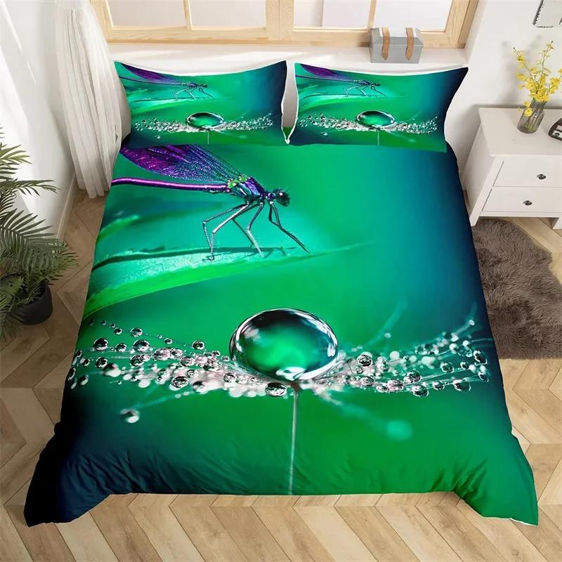 Comforter Dragonfly Single Twin King Girls Dandelion Bedding Set Butterflies Botanical Floral Comforter For Women Room