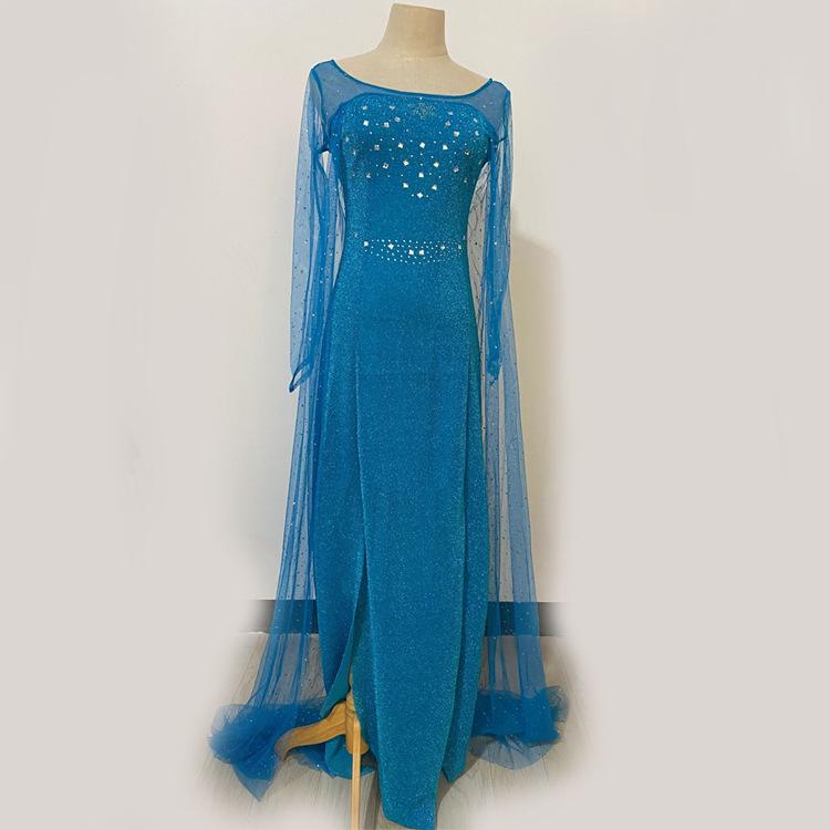 Halloween Elsa-Inspired Evening Gown for Adults