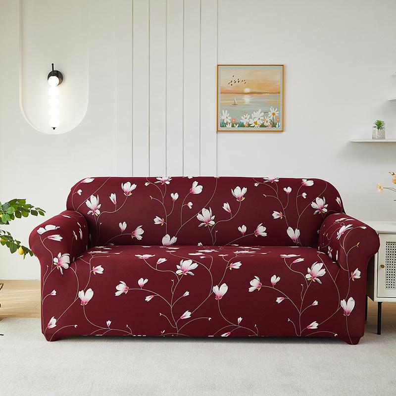 1pc Sofa Slipcover, Non-slip Printing Flower Sofa Couch Cover Furniture Protector for Bedroom Office Living Room Home Decor