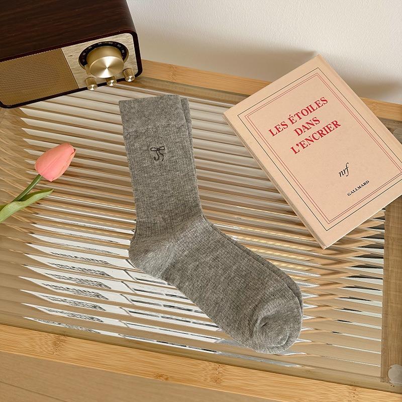 

Носки Dui Dui, Летние носки до середины икры с бантом для девочек, Весенне-осенний стиль колледжа, Маленькие кожаные туфли Мэри Джейн 1 pair