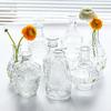 Vintage Relief Pattern Vase Madrid Size Transparent Glass Bottle European Creative Fine Mouth Palace Vase Wholesale Home Decor