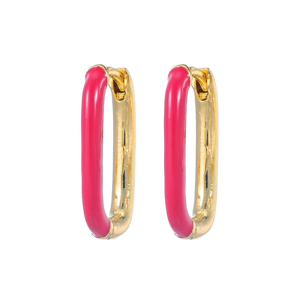 Stainless Steel Zircon Geometry Dangle Earring 18K Gold Plated Huggie Women's Earring Ear Clip Piercing Jewelry Pendientes Mujer