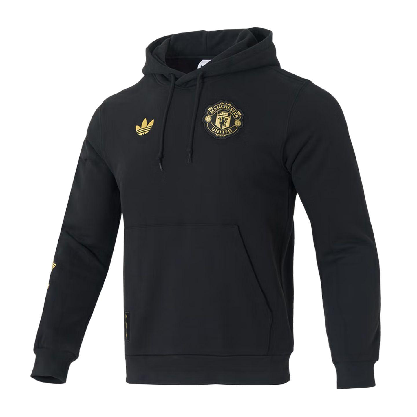 adidas Manchester United Originals Graphic Hoodie Black Gold Men s JM5565 S