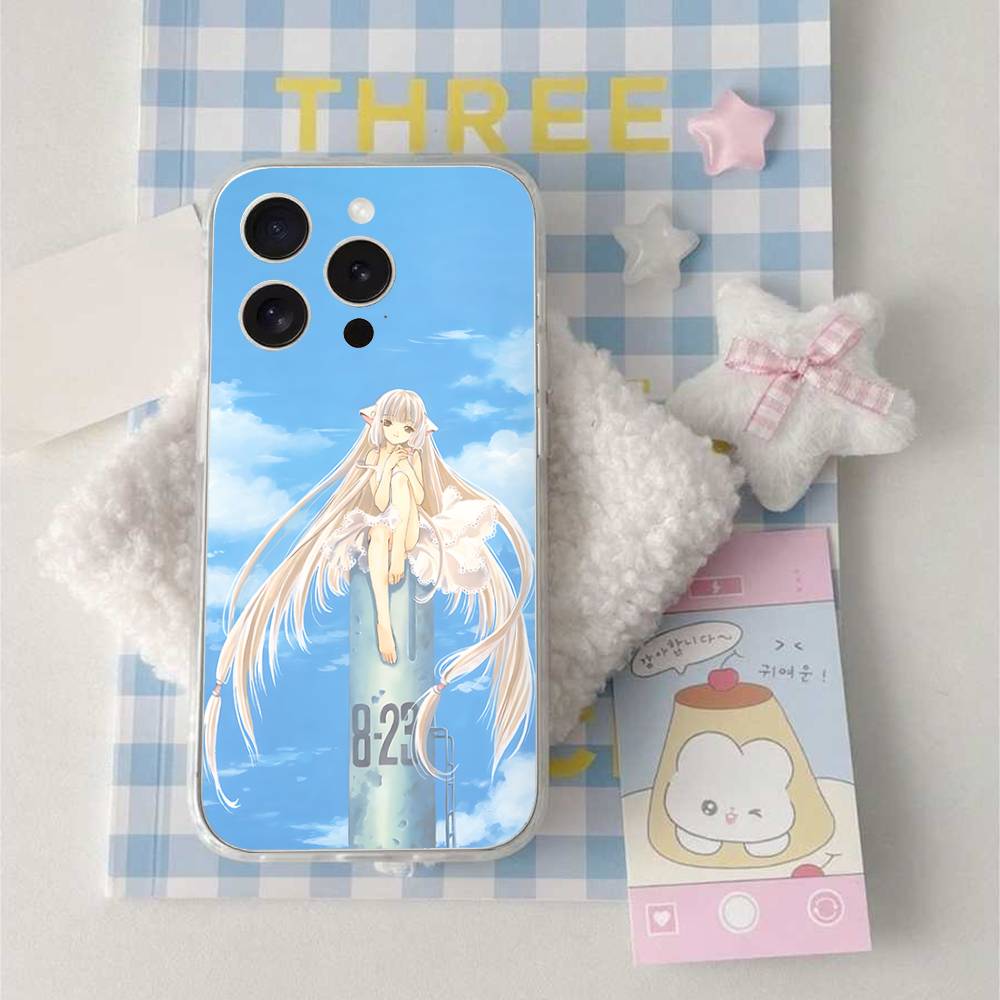 Cute Chobits Phone Case Soft Transparent Case For IPhone 17 16 15 14 13 12 11 Pro Max Mini Plus Cover Case