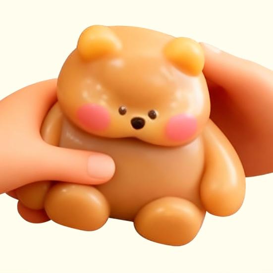 Mini Bear Squeeze Toy Stress Relief Sitting Bear Sensory Toy Slow Rising Cartoon Animal Fidget Toy Home Office Desk Toy