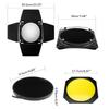 Barn Door & Honeycomb Grid &4 Color Gel Filters for 7Inch Standard Reflectors Studio Hing Accessories Kit