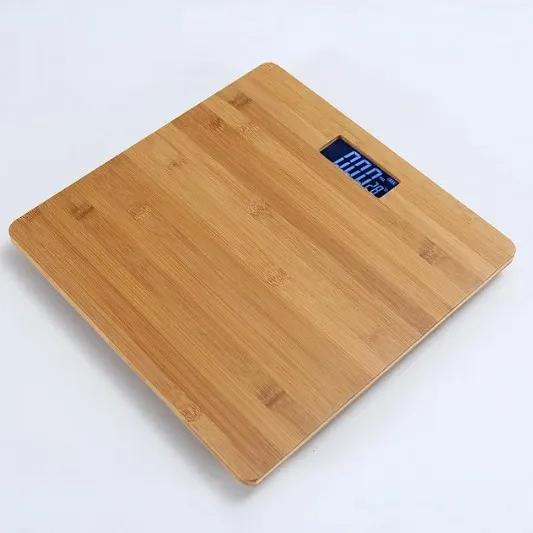 New Home Smart Electronic Weight Scale Bamboo Square Health Weight Scale Electronic Bathroom Scale Accurate Weight Ultra-thin