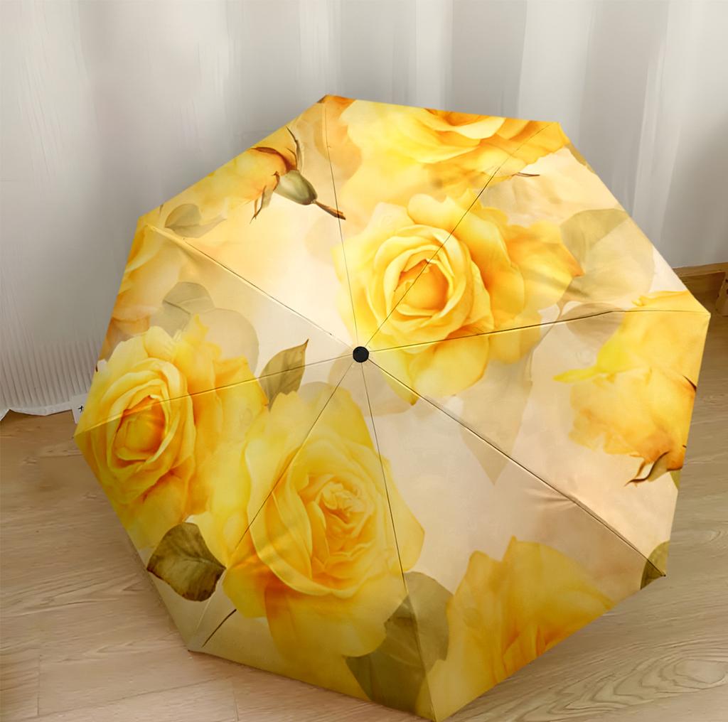 Floral Watercolor Dream Automatic Umbrella Sturdy 8-Rib Shaft Foldable Design All-Season Travel Fashionable Perfect Birthday Christmas Gift Idea