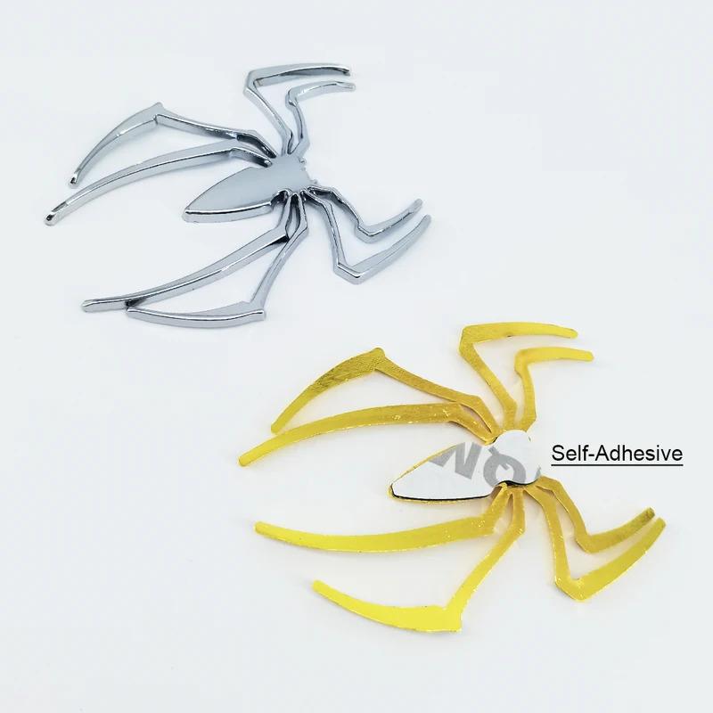 Universal 3D Metal Car Stickers Spider Logo Emblem Chrome Black Red Gold Badge Decal Auto Styling Sticker Exterior Accessories