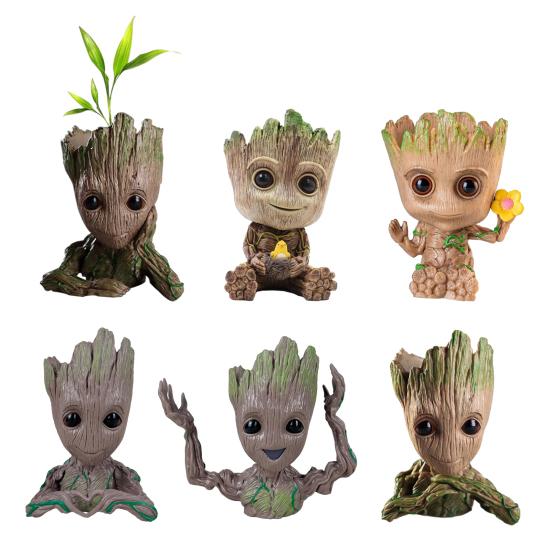 Tree Man Pen Holder Large Capacity PVC Vase Desk Organizer Box Stationery Storage Container Home Office Desktop Decoration Ornament