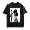Retro Funny Curly-haired Aunt Print Casual Top Trendy Loose Unisex T-shirt Pure Cotton T-shirt