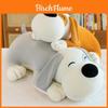 Adorable Plush Toy Dog Pillow Soft And Cuddly Stuffed Animal For Sleeping Yellow And Gray Colors
