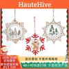 Delightful Cartoon Style Wooden Christmas Ornaments Set With Snowman And Snowflake Designs