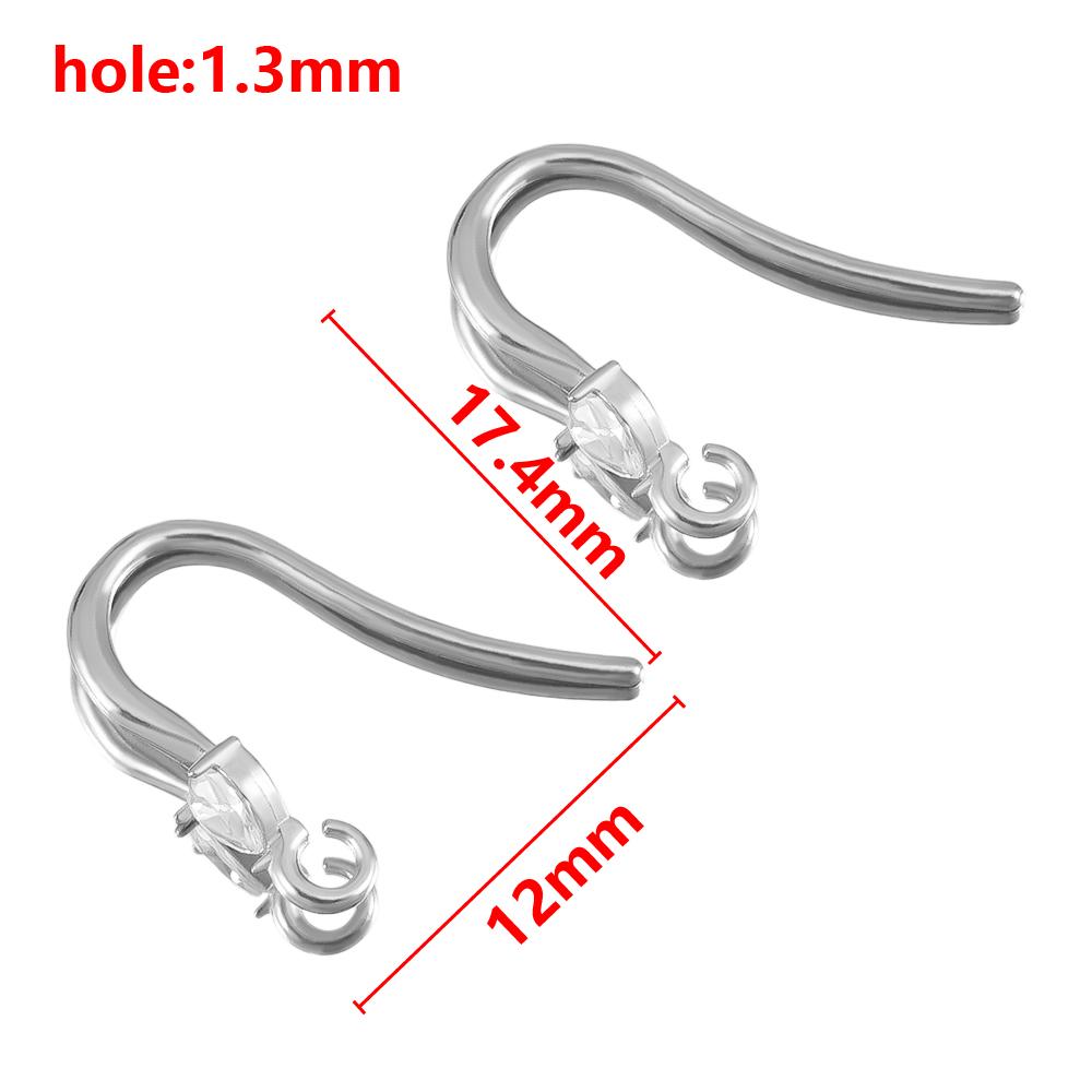 

10pcs Stainless Steel Earwire French Earring Hook Clasp Zircon Ear Wire with Loop DIY Jewelry Making Supply Findings Accessories 10pcs